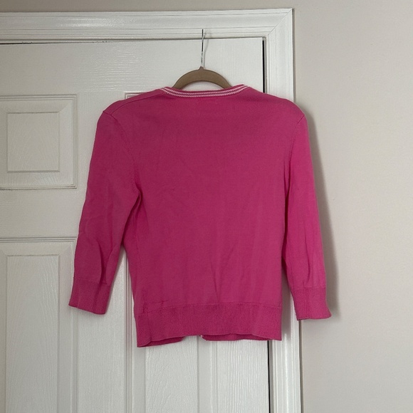 Lilly Pulitzer Pink Pearl Button Cardigan Sweater XS Women | Cropped Classic - Picture 7 of 9